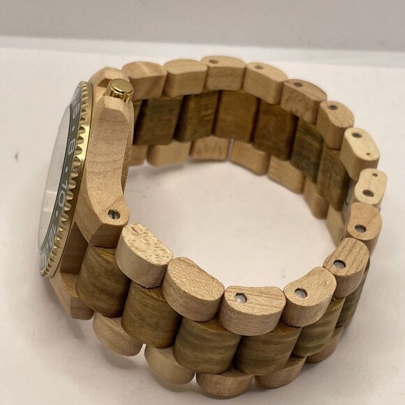 Woodme Qc01-10 Women's Brown Wood Band Analog Dial Quartz Genuine Watch Cv68 - Picture 6 of 9